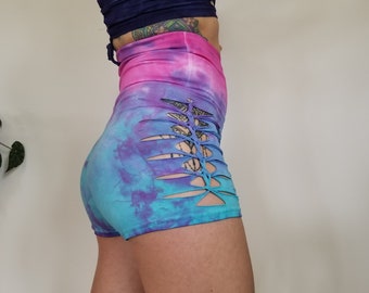 Cotton Candy Braided Shorts, Yoga, Festival, Dance, Hot Yoga, booty shorts