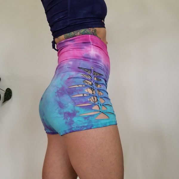 Cotton Candy Braided Shorts, Yoga, Festival, Dance, Hot Yoga, booty shorts