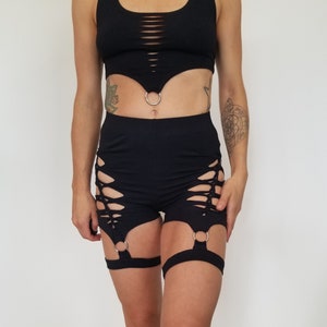 Braided Garter Biker Shorts: Cotton Spandex Festival Dancewear