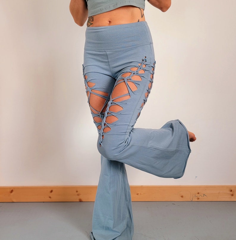 Pantaloni Opal Flares Yoga Pants, pantaloni strappati, regalo per lei, festival, immagine 8