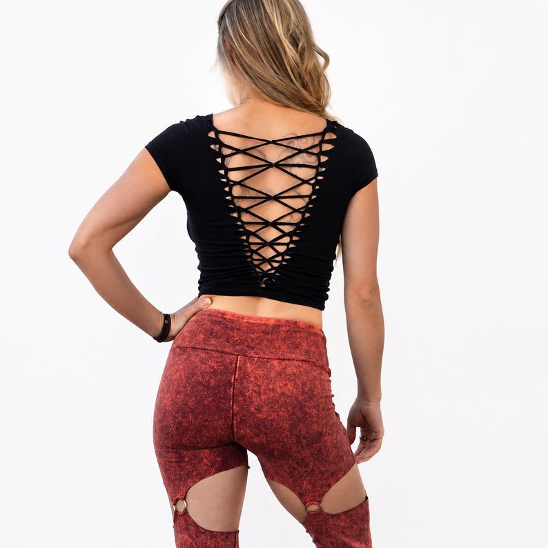 Cosmos Braided Crop Tee, Festival, Slit weave, Pole, Hula hoop, Burning man image 4
