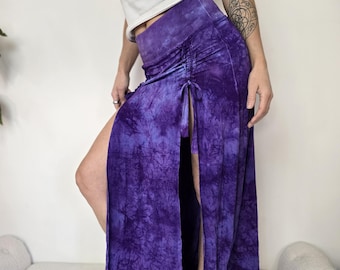 Bamboo Lavender Hand Dyed Cinch Skirt, festival clothing