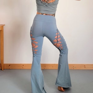 Pantaloni Opal Flares Yoga Pants, pantaloni strappati, regalo per lei, festival, immagine 7