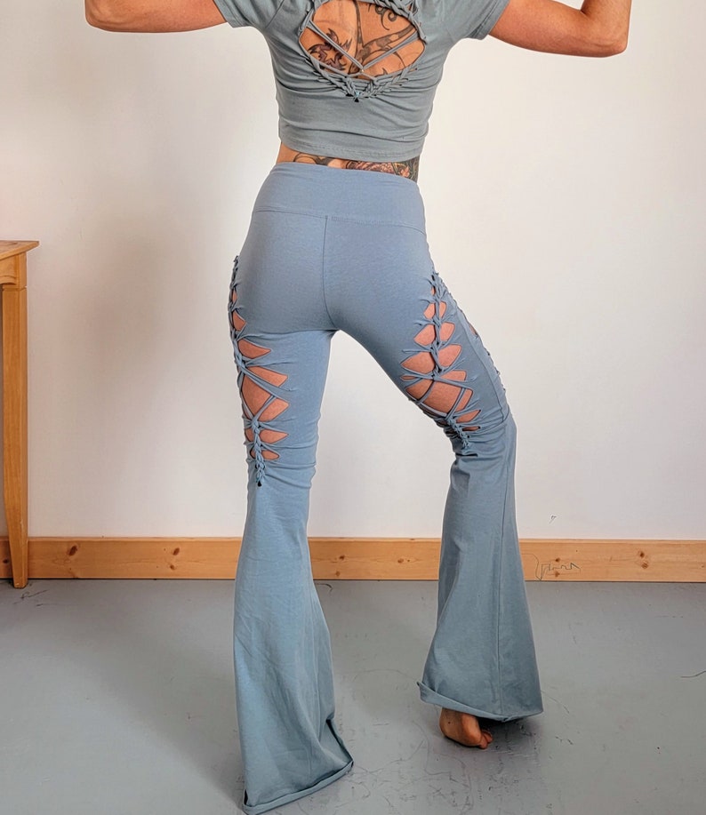 Pantaloni Opal Flares Yoga Pants, pantaloni strappati, regalo per lei, festival, immagine 7