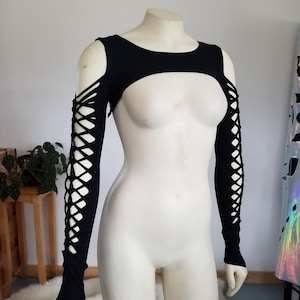 Reveal Shrug - Braided Long Sleeve Open Front Top for Festival Yoga & Boho Style
