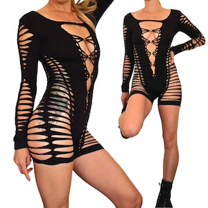 Body/catsuit trenzado luminoso para festival de fuego
