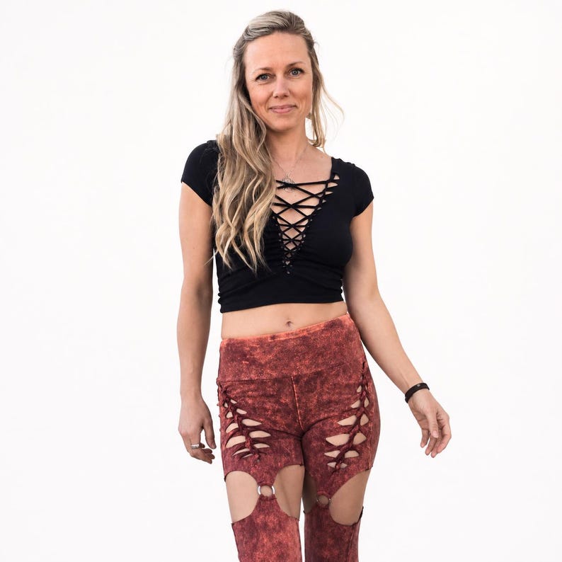 Cosmos Braided Crop Tee, Festival, Slit weave, Pole, Hula hoop, Burning man image 5