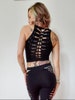 Sequoia Braided Crop Tank Top, crop tank, festival shirt, pole dance, slit weave, hoop fashion 