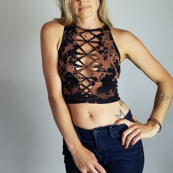 Braided Crop Tank Top: Wild Fire Festival Shirt