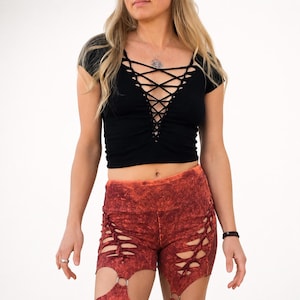Cosmos Braided Crop Tee, Festival, Slit weave, Pole, Hula hoop, Burning man image 3