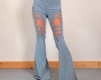 Pantaloni Opal Flares Yoga Pants, pantaloni strappati, regalo per lei, festival,