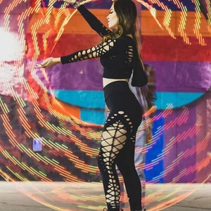 Warrior Braided Yoga Leggings, festival clothing, hoop fashion, ripped leggings, womens leggings