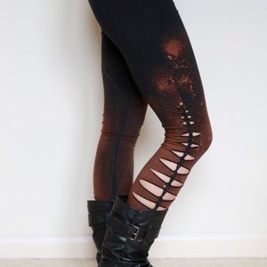 Braided bleached Leggings "galaxy fern"