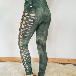 Sage Yoga leggings Hand Dyed image 4