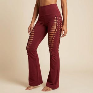 Foxy Flares Yoga Pants: High Waisted Ripped Foldover Pants
