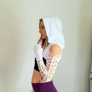 Reveal Hooded Long Sleeved Shrug Braided Shirt/Festival//Yoga//Boho image 2