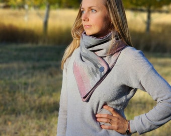 Soft Gray and pink Southwest Adventure Scarf unisex scarf, gift for her, wrap scarf