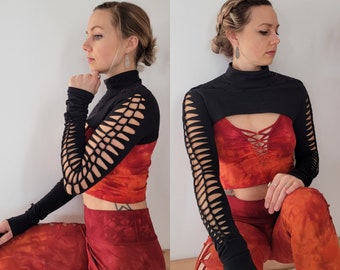 Reveal II Rollkragen Shrug Geflochtenes Shirt/ Festival//Yoga//Boho