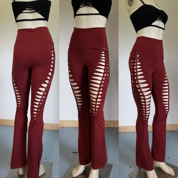 Foxy Flares Yoga Pants Foldover Pants, Ripped Pants, Gift for Her