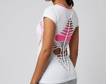 Braided T-shirt//Festival//Yoga "Owl"