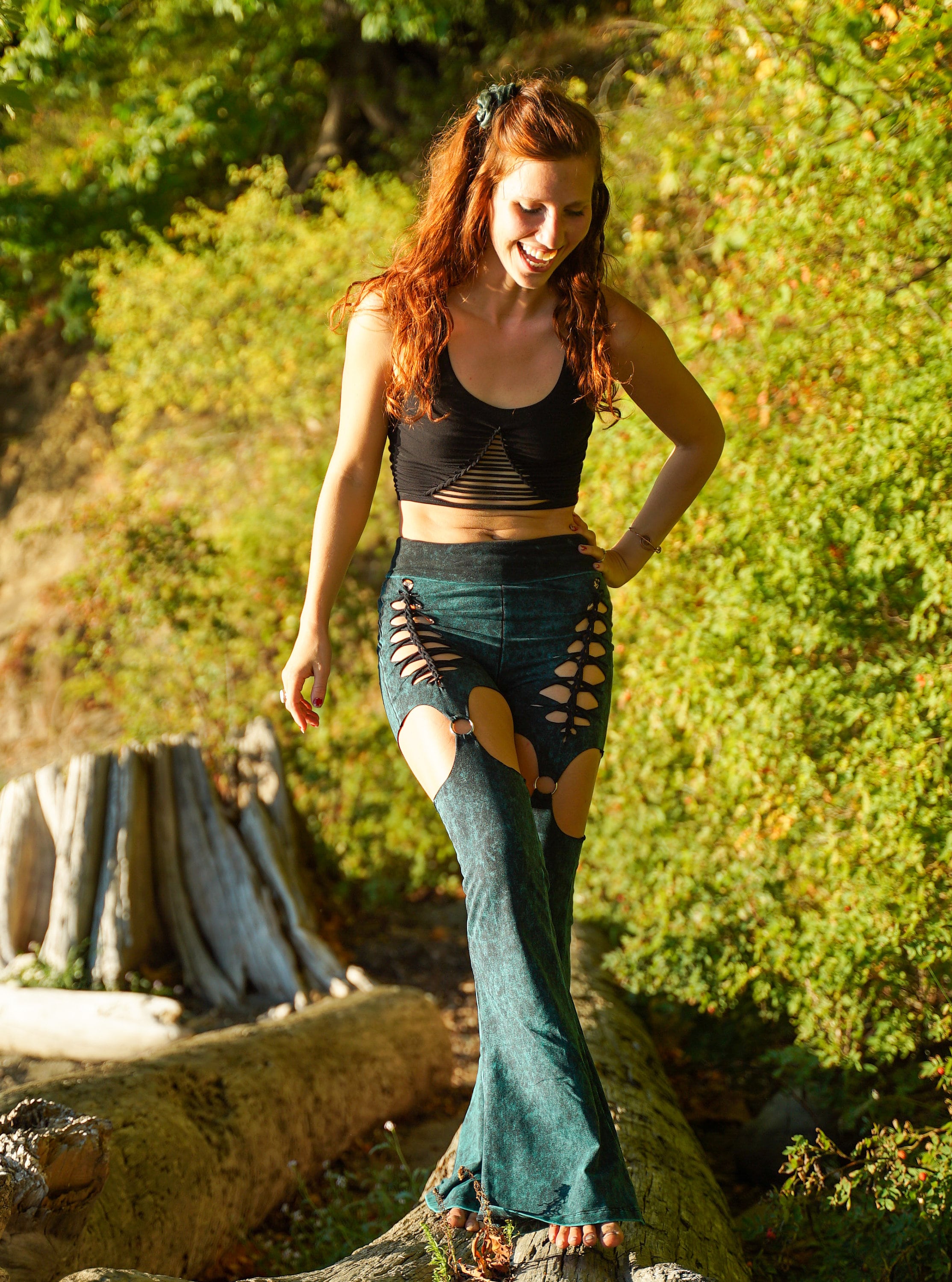 ガーターフレアパンツ extra quality deformation flare cargo pants / エクストラ