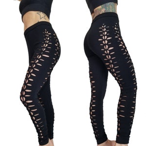 Ebony Braided Leggings yoga, gift for her festival leggings