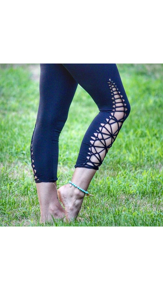 Yoga Geflochtene Leggings DIAMOND Schlitz Weave Leggings - .de