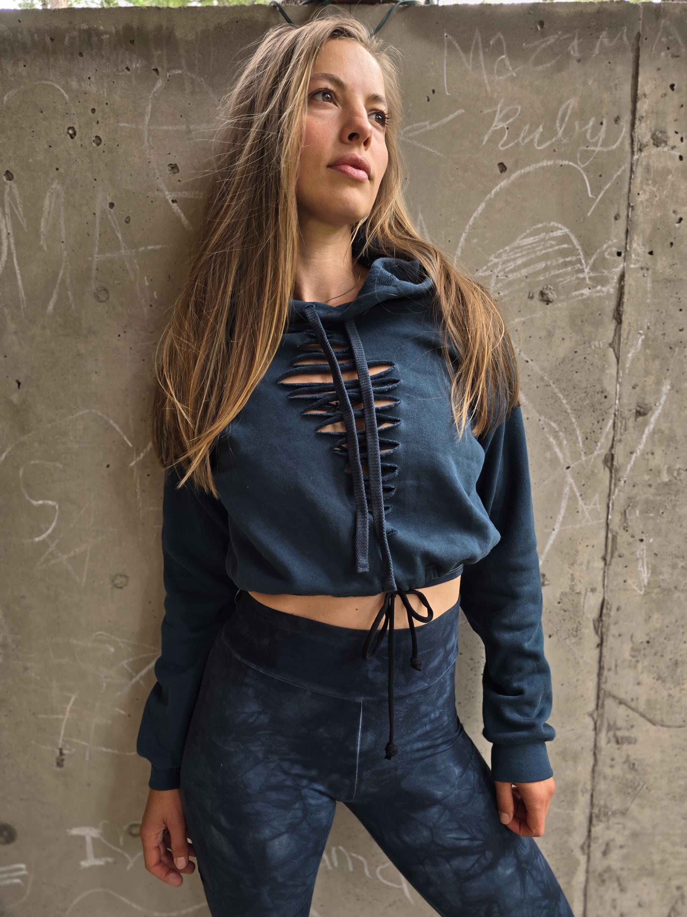 Crop Top Hollister Rainbow Hoodie Kids Tie-Dye Pullover Hooded