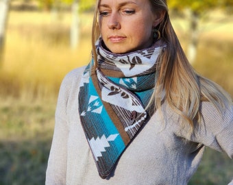 Earthy Southwest Adventure Scarf unisex scarf, gift for her, wrap scarf