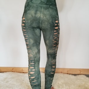 Sage Yoga leggings Hand Dyed image 5