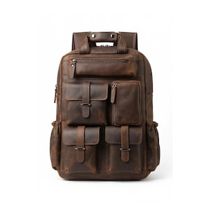 Zaino Crazy Horse, borsa da viaggio per laptop da 15,6 pollici