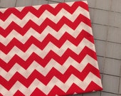 HALF YARD cut of Riley Blake Small Chevron in Red -100 cotton C340-80 Red