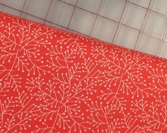 Half yard cut of Critter Tails - Juniper in Geranium - Continuous yardage, sold by the half yard