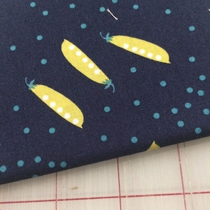 FAT QUARTER cut of On the Chopping Block - Peas in a Pod in Indigo by Michael Miller - quilting weight cotton