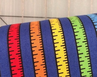 HALF YARD cut of Michael Miller - Tools of the Trade - Measure Up in Blue- Continuous yardage available, sold by half yard