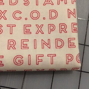 FAT QUARTER cut of Christmas Delivery - Text in Cream by Carta Bella