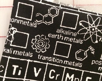 Timeless Treasures - FAT QUARTER cut of Math and Science by Gail Cadden - Periodic Table in black