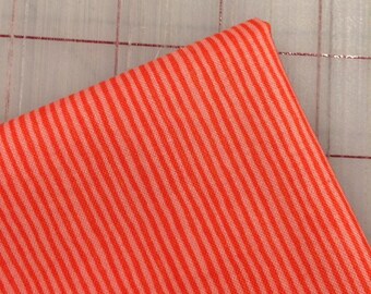 Sweet Oak by Striped Pear Studio - FAT QUARTER cut of Stripe in Orange in Organic Cotton