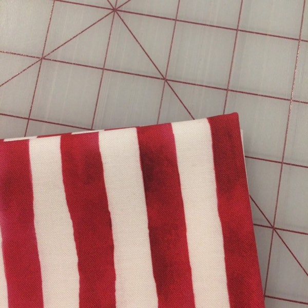 Fat Quarter cut of Broad Stripes in Red - quilting weight cotton fabric