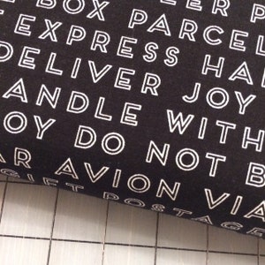 Riley Blake - FAT QUARTER cut of Christmas Delivery - Text in Black