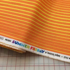 Coupe d&#39;un demi-mètre de Summer Friday - Daydream en orange sunburst - métrage continu disponible, vendu par demi-mètre