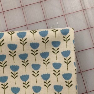 Critter Tails FAT QUARTER cut Tulip Trail in Teal by Michael Miller