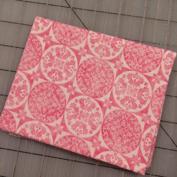 HALF YARD cut of Sweet Melody- Medallion in Pink by Lila - Continuous yardage available, sold by the half yard