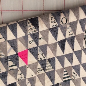 FAT QUARTER cut of Stacked Triangles in Charcoal  **FQ cuts only**