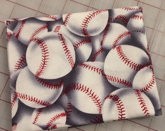 FAT QUARTER cut of Baseballs - Gail Cadden