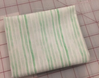 FAT QUARTER cut of Love Letters - Watercolor Stripe in Apple