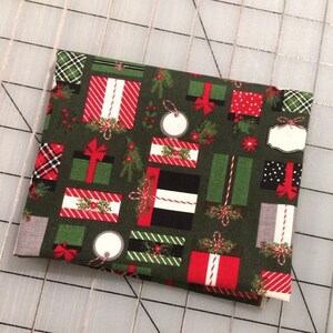 Christmas Delivery Presents in Green- Continuous yardage available, sold by the half yard.