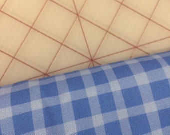 Half Yard cut of Picnic Blanket Plaid in Blue- quilting weight cotton fabric - continuous yardage available, sold by the half yard