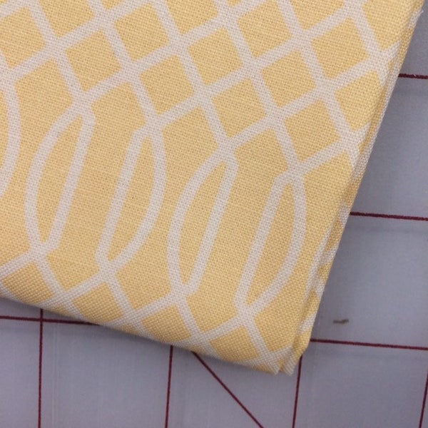 Flower Market - Geometric in Yellow - Continuous yardage available, sold by half yard