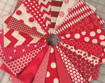 Red Fat Quarter Blenders - Set of 20 - #66